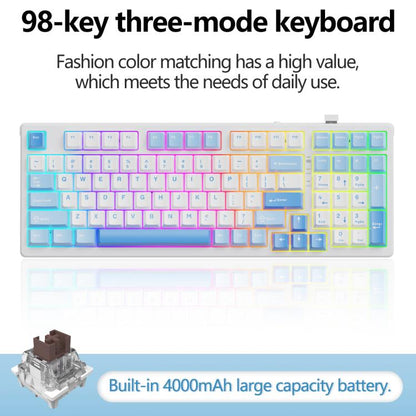 Lenovo GK10 RGB 98 Keys Three Modes Wireless Mechanical Keyboard, Tea Axis, Red Axis, Blue Axis