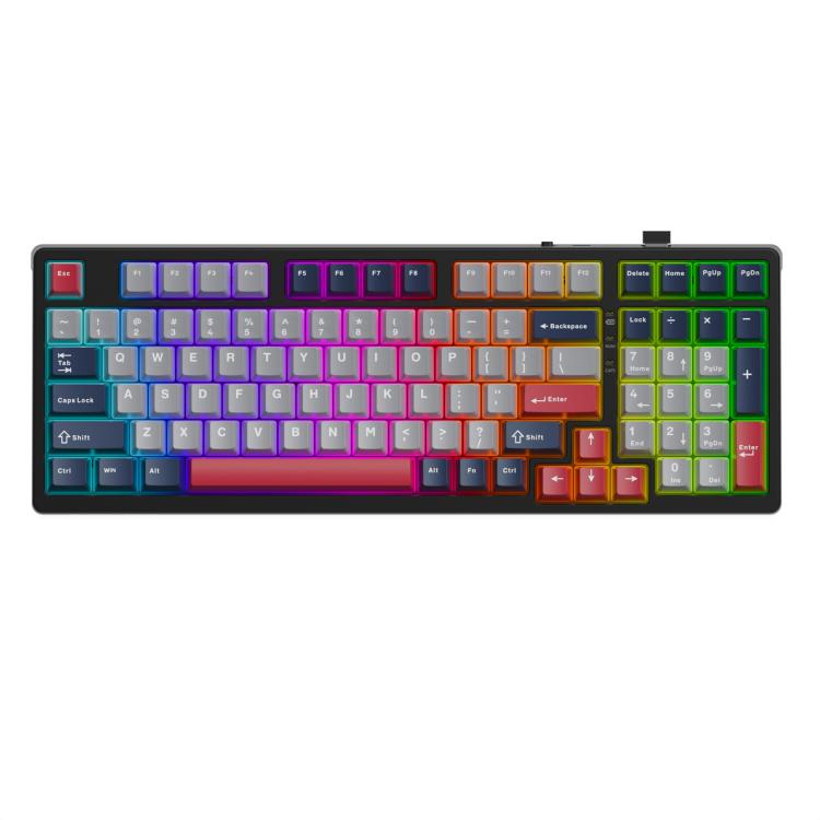 Lenovo GK10 RGB 98 Keys Three Modes Wireless Mechanical Keyboard, Tea Axis, Red Axis, Blue Axis