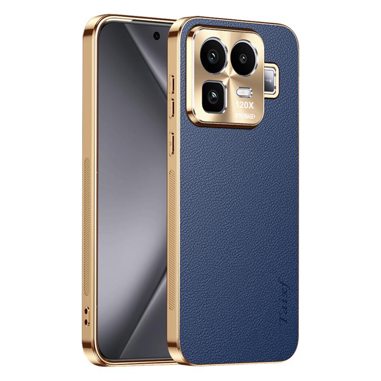 Electroplated Frame Litchi Texture PC + TPU Vegan Leather Phone Case, For Realme Neo8 5G