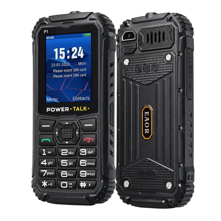 Téléphone robuste HP219 IP68, 2,4 pouces, SC6531E, Réseau : 2G, BT, FM, SOS, Lampe de poche, prise EU, prise US, prise UK