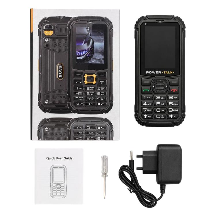 Téléphone robuste HP219 IP68, 2,4 pouces, SC6531E, Réseau : 2G, BT, FM, SOS, Lampe de poche, prise EU, prise US, prise UK
