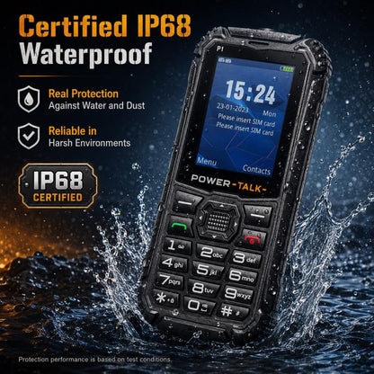 Téléphone robuste HP219 IP68, 2,4 pouces, SC6531E, Réseau : 2G, BT, FM, SOS, Lampe de poche, prise EU, prise US, prise UK