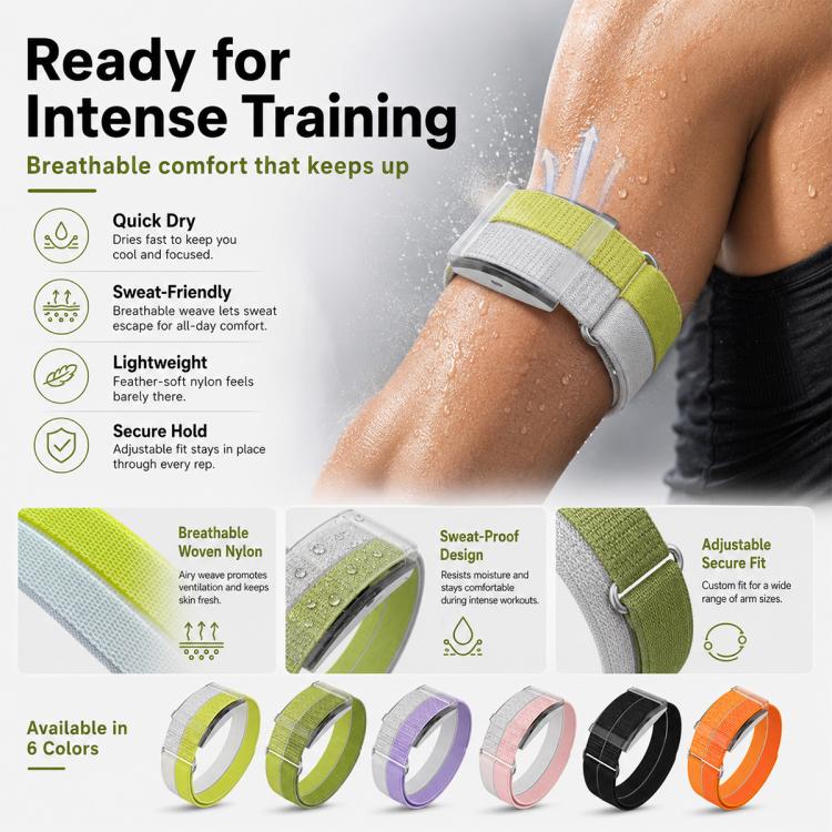 For COROS Heart Rate Monitor xDfind Metal Buckle Feather Yarn Breathable Nylon Quick-release Watch Band, S Wrist Circumference 135-170mm, L Wrist Circumference 170-235mm
