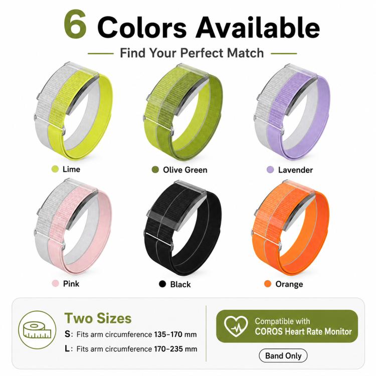 For COROS Heart Rate Monitor xDfind Metal Buckle Feather Yarn Breathable Nylon Quick-release Watch Band, S Wrist Circumference 135-170mm, L Wrist Circumference 170-235mm