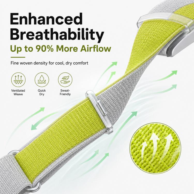 For COROS Heart Rate Monitor xDfind Metal Buckle Feather Yarn Breathable Nylon Quick-release Watch Band, S Wrist Circumference 135-170mm, L Wrist Circumference 170-235mm