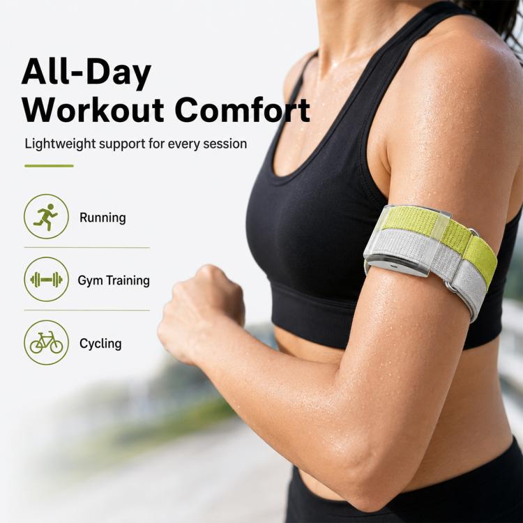 For COROS Heart Rate Monitor xDfind Metal Buckle Feather Yarn Breathable Nylon Quick-release Watch Band, S Wrist Circumference 135-170mm, L Wrist Circumference 170-235mm