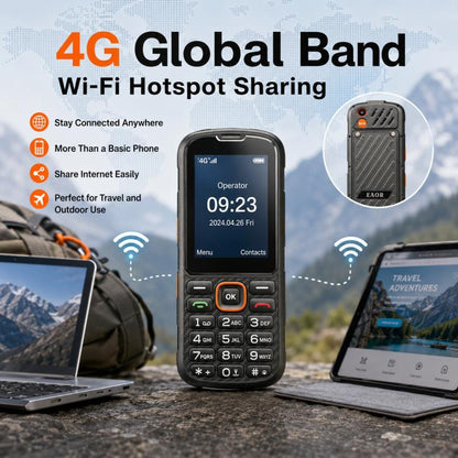 HP290Z 4G IP68 Rugged Phone, 2.8 inch, 3000mAh Battery, Network: 4G, BT, FM, SOS, Torch, With Charging Dock, EU Plug, US Plug, UK Plug