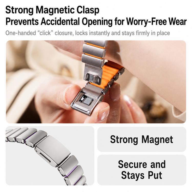 xDfind Waist Stainless Steel Norman Buckle Magnetic Watch Band, For Apple Watch 38 / 40 / 41 / S11 42mm