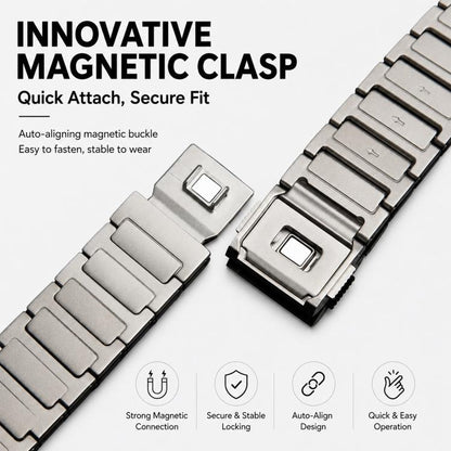 xDfind I-shaped Magnetic Buckle Pure Titanium Watch Band, 22mm
