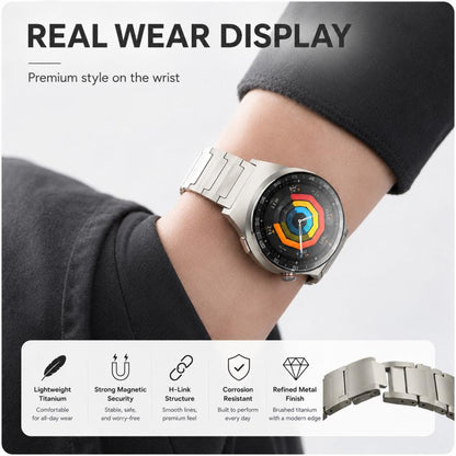 xDfind I-shaped Magnetic Buckle Pure Titanium Watch Band, 22mm