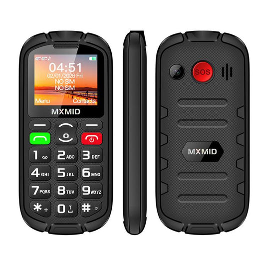 MXMID A8 Pro, téléphone senior robuste à grandes touches de 2,0 pouces, SOS, BT, lampe torche, réseau : 2G, prise UE, prise US, prise UK, prise AU