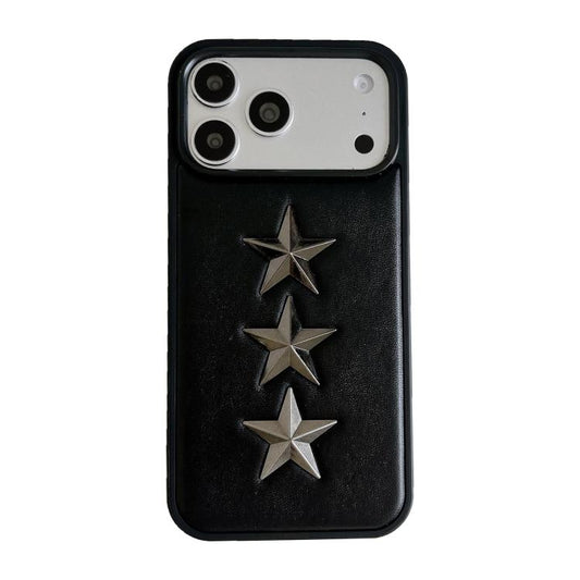 Handyhülle aus veganem Leder mit 3D-Sternmuster, für iPhone 17 Pro Max, für iPhone 17 Pro, für iPhone 17, für iPhone 16 Pro Max, für iPhone 16 Pro, für iPhone 16, für iPhone 15 Pro Max, für iPhone 15 Pro, für iPhone 15
