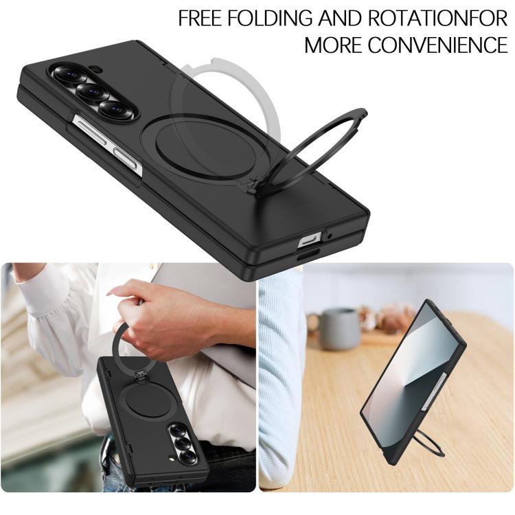Hinge 360 Rotation Magnetic Holder PC Phone Case, No Film, For Galaxy Z Fold8 Ultra 5G, For Galaxy Z Fold7 5G, For Galaxy Z Fold6