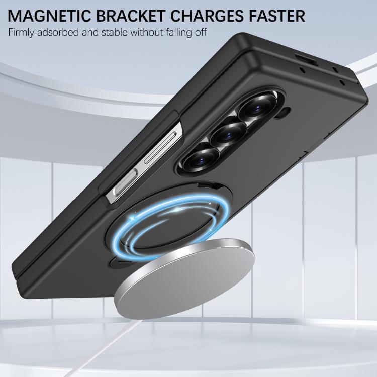 Hinge 360 Rotation Magnetic Holder Integrated Film PC Phone Case, For Galaxy Z Fold8 Ultra 5G, For Galaxy Z Fold7 5G, For Galaxy Z Fold6