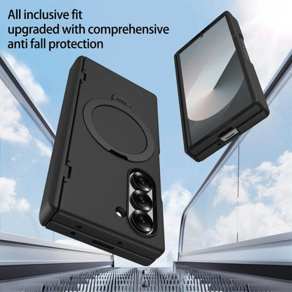 Hinge 360 Rotation Magnetic Holder Integrated Film PC Phone Case, For Galaxy Z Fold8 Ultra 5G, For Galaxy Z Fold7 5G, For Galaxy Z Fold6