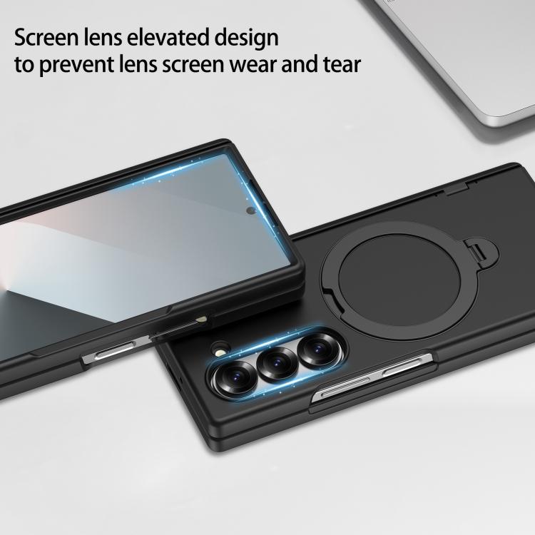 Hinge 360 Rotation Magnetic Holder Integrated Film PC Phone Case, For Galaxy Z Fold8 Ultra 5G, For Galaxy Z Fold7 5G, For Galaxy Z Fold6