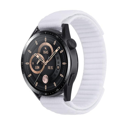 Wave Textured Nylon Hook And Loop Fastener Watch Band, For Garmin 22mm