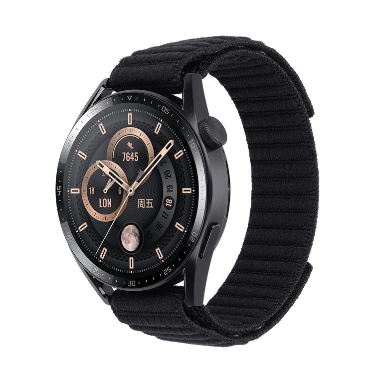Wave Textured Nylon Hook And Loop Fastener Watch Band, For Garmin 22mm