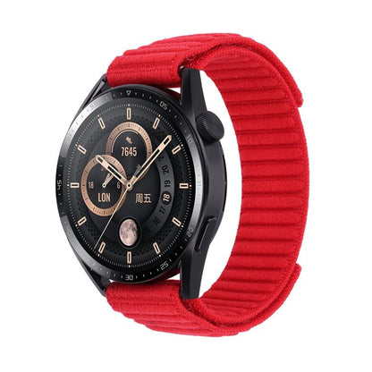 Wave Textured Nylon Hook And Loop Fastener Watch Band, For Garmin 22mm