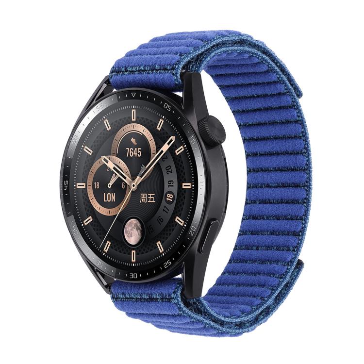 Wave Textured Nylon Hook And Loop Fastener Watch Band, For Garmin 22mm