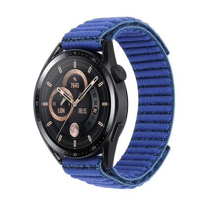 Wave Textured Nylon Hook And Loop Fastener Watch Band, For Garmin 22mm
