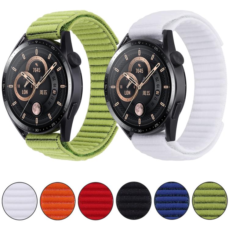 Wave Textured Nylon Hook And Loop Fastener Watch Band, For Garmin 22mm
