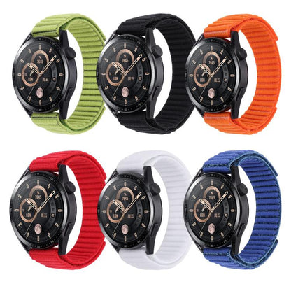 Wave Textured Nylon Hook And Loop Fastener Watch Band, For Garmin 22mm