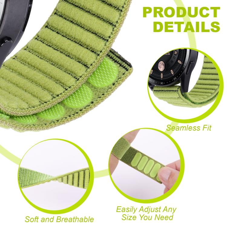 Wave Textured Nylon Hook And Loop Fastener Watch Band, For Garmin 22mm