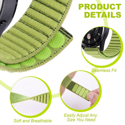 Wave Textured Nylon Hook And Loop Fastener Watch Band, For Garmin 22mm