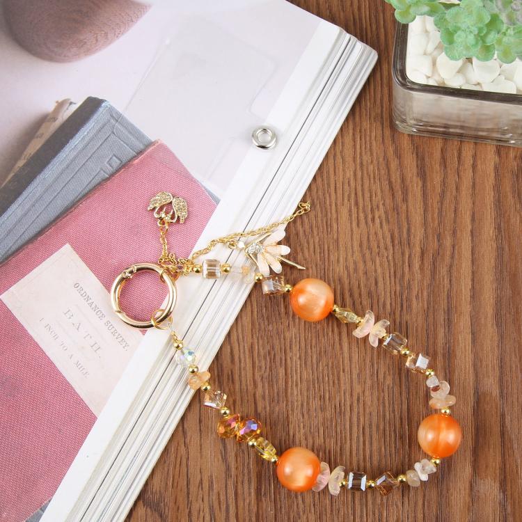 Swans Dancer Beaded Phone Charm Wrist Strap with Tether Pad for Women Girls