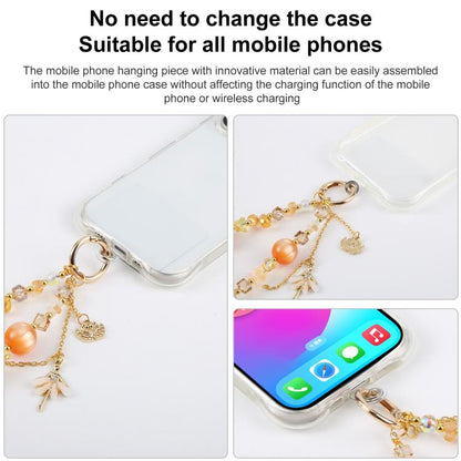 Swans Dancer Beaded Phone Charm Wrist Strap with Tether Pad for Women Girls