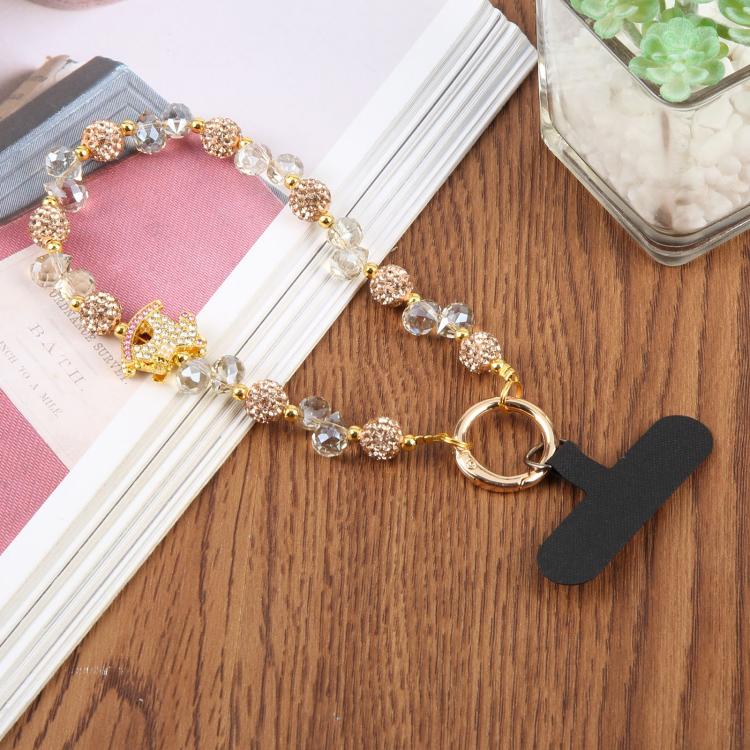 Rocking Horse Beaded Phone Wrist Strap with Tether Pad for Women Girls