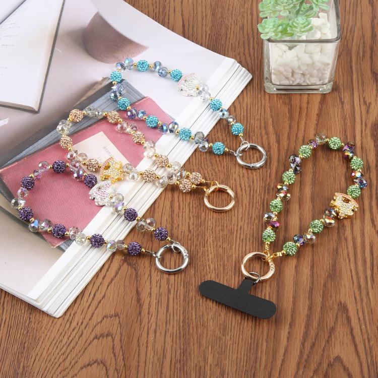Rocking Horse Beaded Phone Wrist Strap with Tether Pad for Women Girls