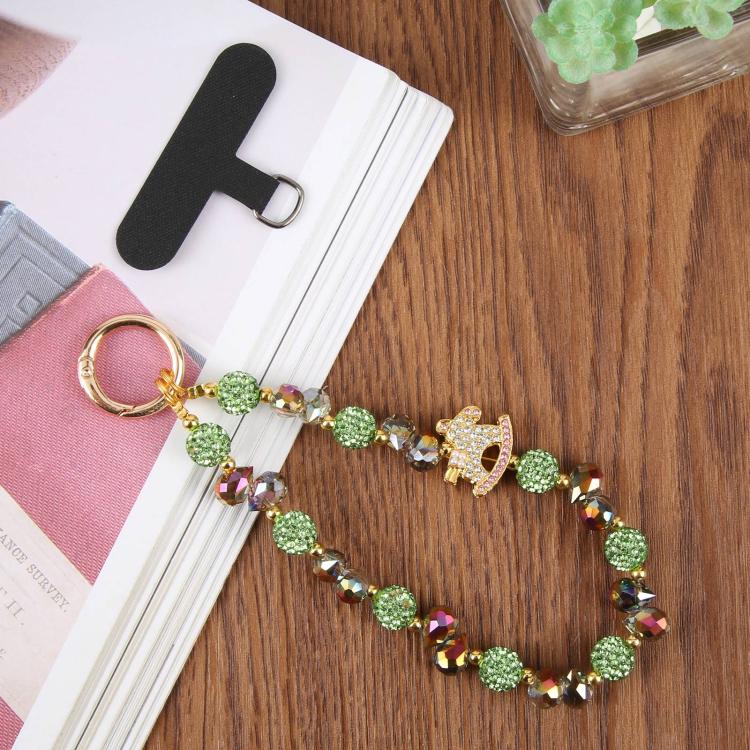 Rocking Horse Beaded Phone Wrist Strap with Tether Pad for Women Girls