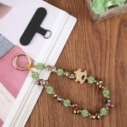 Rocking Horse Beaded Phone Wrist Strap with Tether Pad for Women Girls