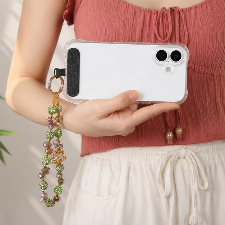 Rocking Horse Beaded Phone Wrist Strap with Tether Pad for Women Girls