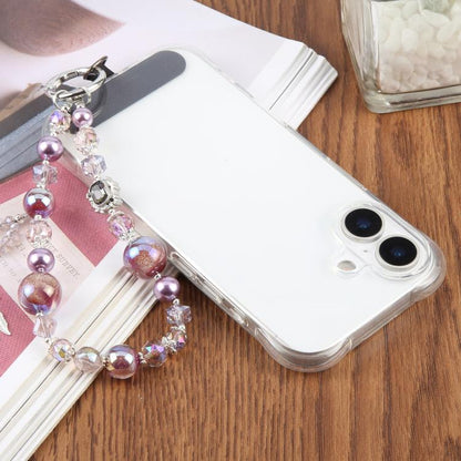 Feather Tassel Beaded Phone Charm Wrist Strap with Tether Pad for Women Girls