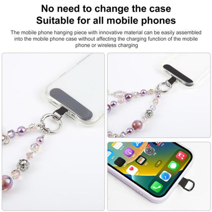 Feather Tassel Beaded Phone Charm Wrist Strap with Tether Pad for Women Girls