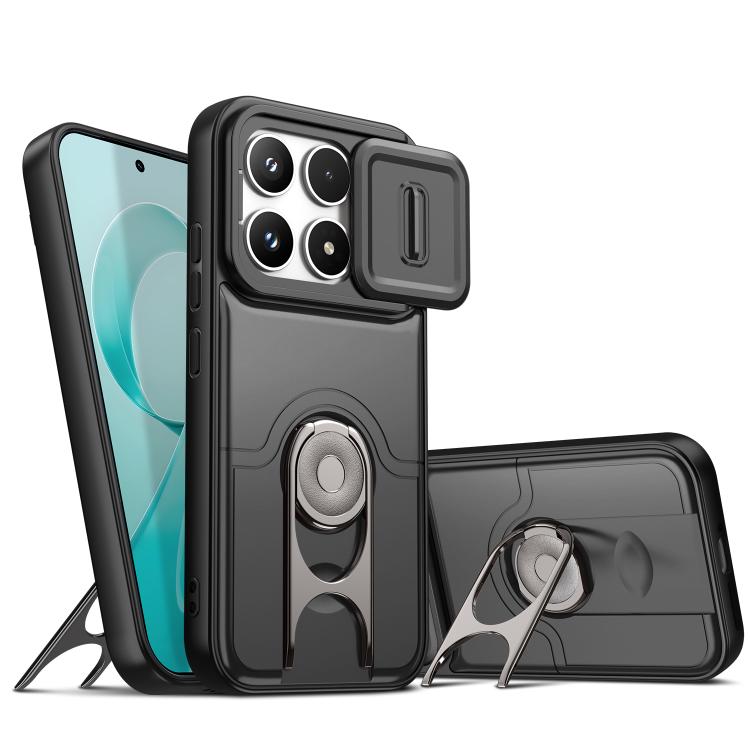 Sliding Camera Cover 2 in 1 Rotating Holder Air Bag Shockproof Phone Case, For Redmi Note 15 Pro+ 5G Global 163.3mm, For Redmi Note 15 5G/4G Global 164mm, For Redmi K90 Pro Max/Poco F8 Ultra 5G, For Redmi Note 15 Pro 4G Global 163.2mm                  ...