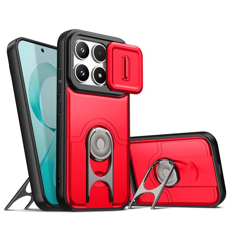Sliding Camera Cover 2 in 1 Rotating Holder Air Bag Shockproof Phone Case, For Redmi Note 15 Pro+ 5G Global 163.3mm, For Redmi Note 15 5G/4G Global 164mm, For Redmi K90 Pro Max/Poco F8 Ultra 5G, For Redmi Note 15 Pro 4G Global 163.2mm                  ...