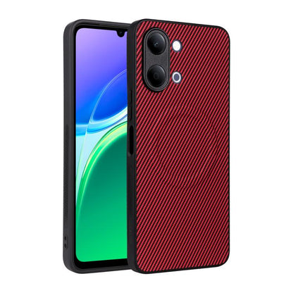 Precise Cutout Carbon Fiber Texture Vegan Leather Phone Case, For vivo S2 5G, For vivo X300 E 5G, For vivo Y05 4G / Y21 5G 2026, For vivo Y21d / Y31 5G 2025, For vivo Y400 / iQOO Z10 Lite 4G, For vivo Y29 4G / T4x 5G / Y300t, For vivo Y39 5G / Y300i 5G