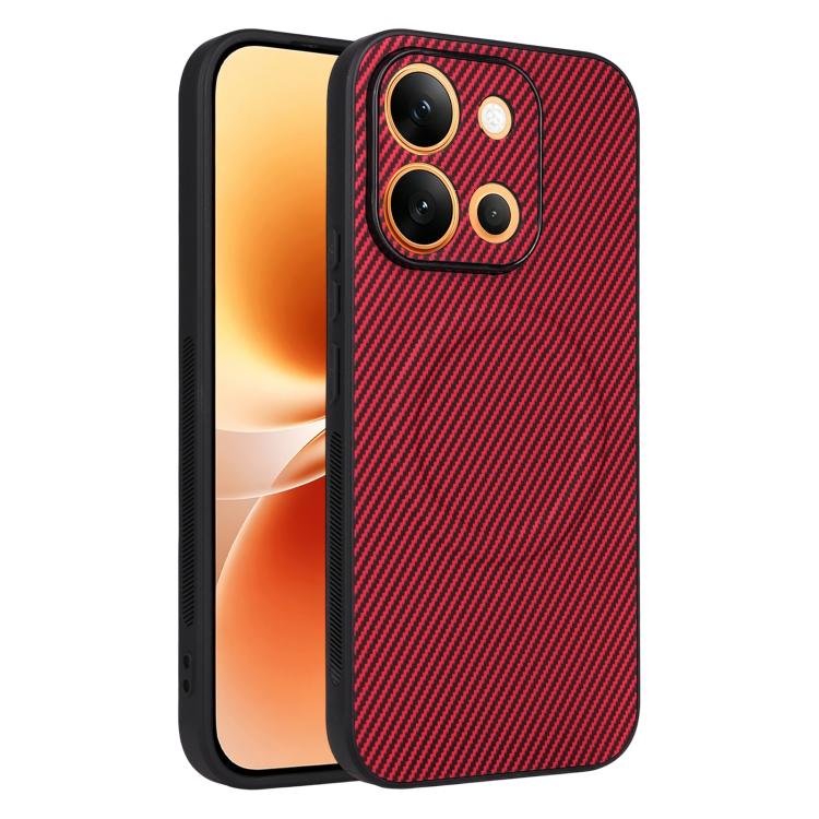 Precise Cutout Carbon Fiber Texture Vegan Leather Phone Case, For vivo S2 5G, For vivo X300 E 5G, For vivo Y05 4G / Y21 5G 2026, For vivo Y21d / Y31 5G 2025, For vivo Y400 / iQOO Z10 Lite 4G, For vivo Y29 4G / T4x 5G / Y300t, For vivo Y39 5G / Y300i 5G