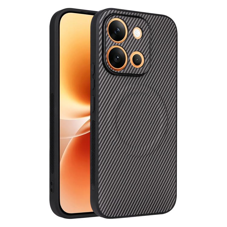 Precise Cutout Carbon Fiber Texture Vegan Leather Phone Case, For vivo S2 5G, For vivo X300 E 5G, For vivo Y05 4G / Y21 5G 2026, For vivo Y21d / Y31 5G 2025, For vivo Y400 / iQOO Z10 Lite 4G, For vivo Y29 4G / T4x 5G / Y300t, For vivo Y39 5G / Y300i 5G