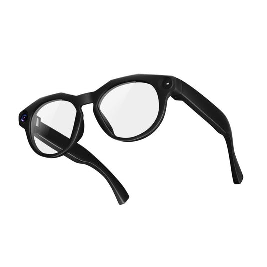 Lunettes de traduction intelligentes CY02 avec caméra HD 13 MP, enregistrement vidéo, transmission Wi-Fi, assistant vocal intelligent Al, verres transparents, verres noirs