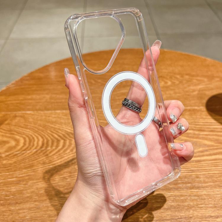 Large Hole Camera MagSafe Magnetic Clear Acrylic TPU Case, For Tecno Pova 7 Pro 5G, For Tecno Pova 7 5G, For Tecno Pova 7 Ultra 5G, For Tecno Camon 40 Pro 4G/40 Pro 5G, For Tecno Camon 40