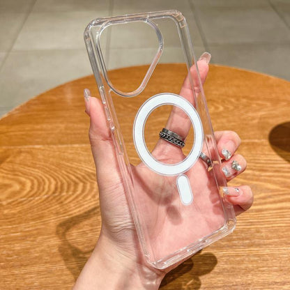 Large Hole Camera MagSafe Magnetic Clear Acrylic TPU Case, For Tecno Pova 7 Pro 5G, For Tecno Pova 7 5G, For Tecno Pova 7 Ultra 5G, For Tecno Camon 40 Pro 4G/40 Pro 5G, For Tecno Camon 40