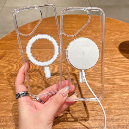 Large Hole Camera MagSafe Magnetic Clear Acrylic TPU Case, For Tecno Pova 7 Pro 5G, For Tecno Pova 7 5G, For Tecno Pova 7 Ultra 5G, For Tecno Camon 40 Pro 4G/40 Pro 5G, For Tecno Camon 40