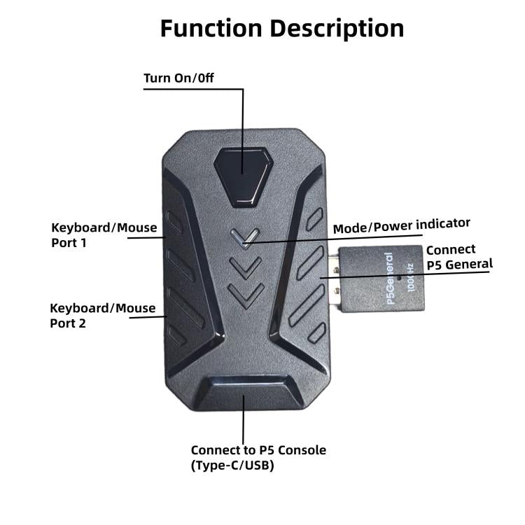 HXSJ Master-P5+V100+A869 Gaming Keyboard and Mouse Adapter Set for PS5, Master-P5+V100+A869