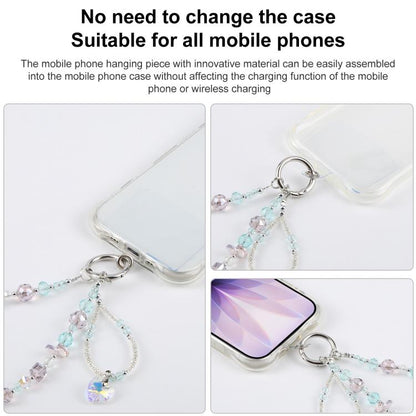 Flat Disc Beaded Phone Charm Wrist Strap with Tether Pad for Women Girls
