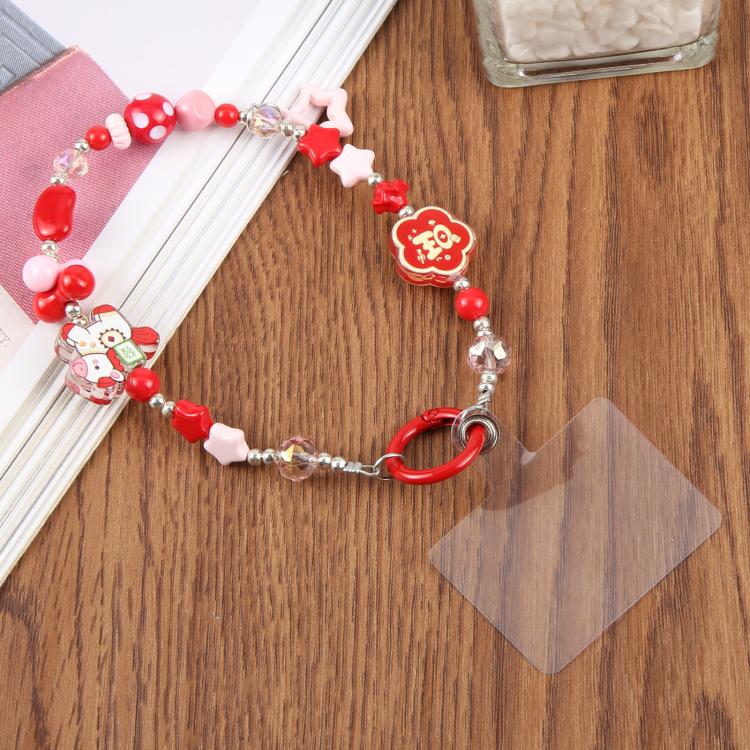Horse Stars Beaded Phone Charm Wrist Strap with Tether Pad for Women Girls